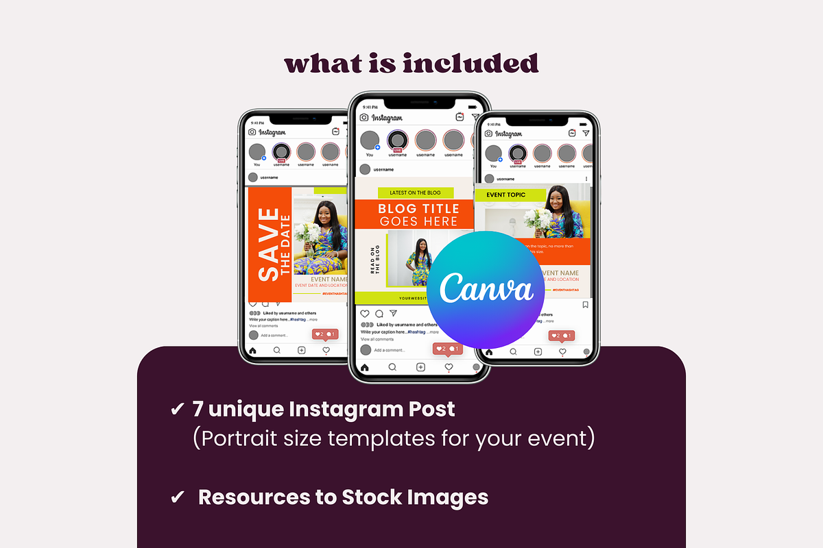 Instagram Event Promo Template, a Social Media Template by Templates by Carey (Photo 3 of 9)