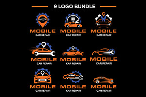 Mobile Car Repair Logo Bundle, a Branding & Logo Template by Guavanaboy