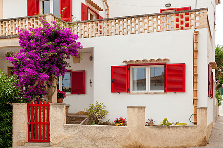 Wonderful white two-story house, an Architecture Photo by Photostock