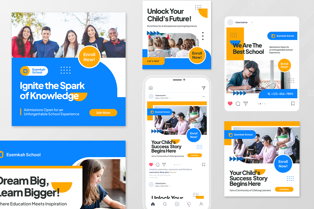 School Admission Instagram Post, a Social Media Template by Annora Studio (Photo 3 of 3)
