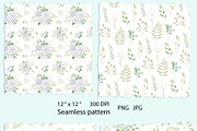 White & Green  boho flowers clipart, a Decorative Illustration by Nebbia (Thumbnail 11 of 11)