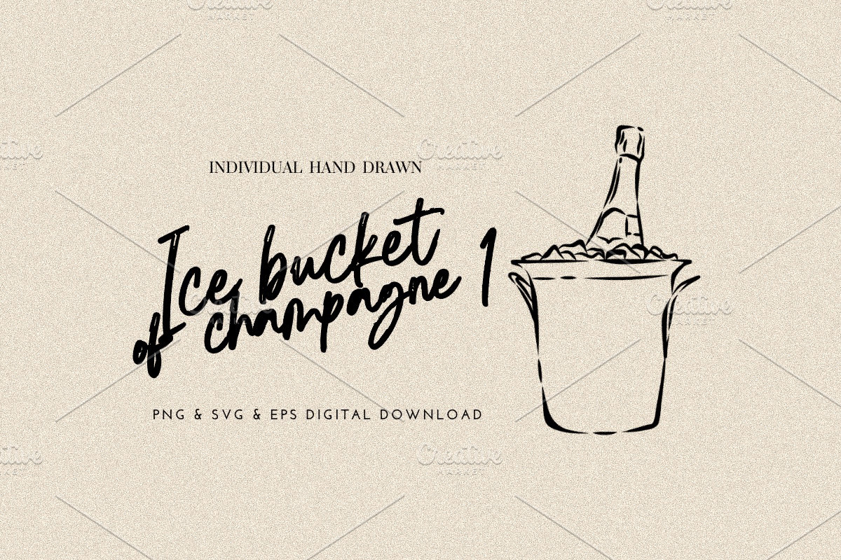 Ice Bucket of Champagne Bottle, an Object Illustration by CraftingOnSunday (Photo 1 of 3)