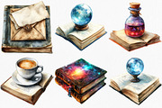Watercolor Book Lover Clipart Bundle, an Illustration by Canvas Craft (Thumbnail 3 of 9)