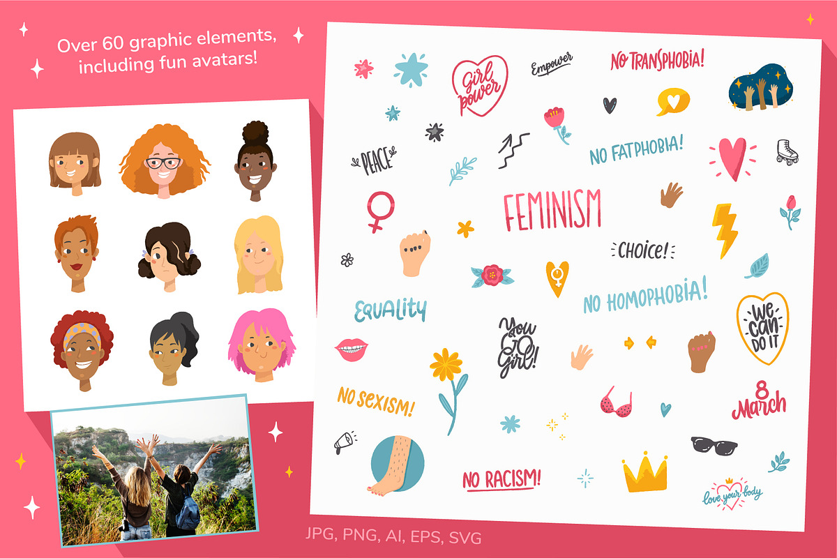 Feminism, letterings+graphics, an Education Illustration by Nina's Illustration Shop (Photo 5 of 6)