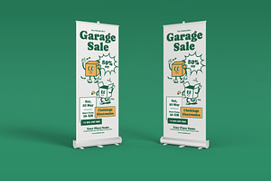 Garage Sale Roll Up Banner Groovy