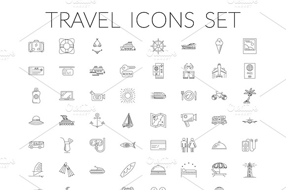 Travel Icons Set.