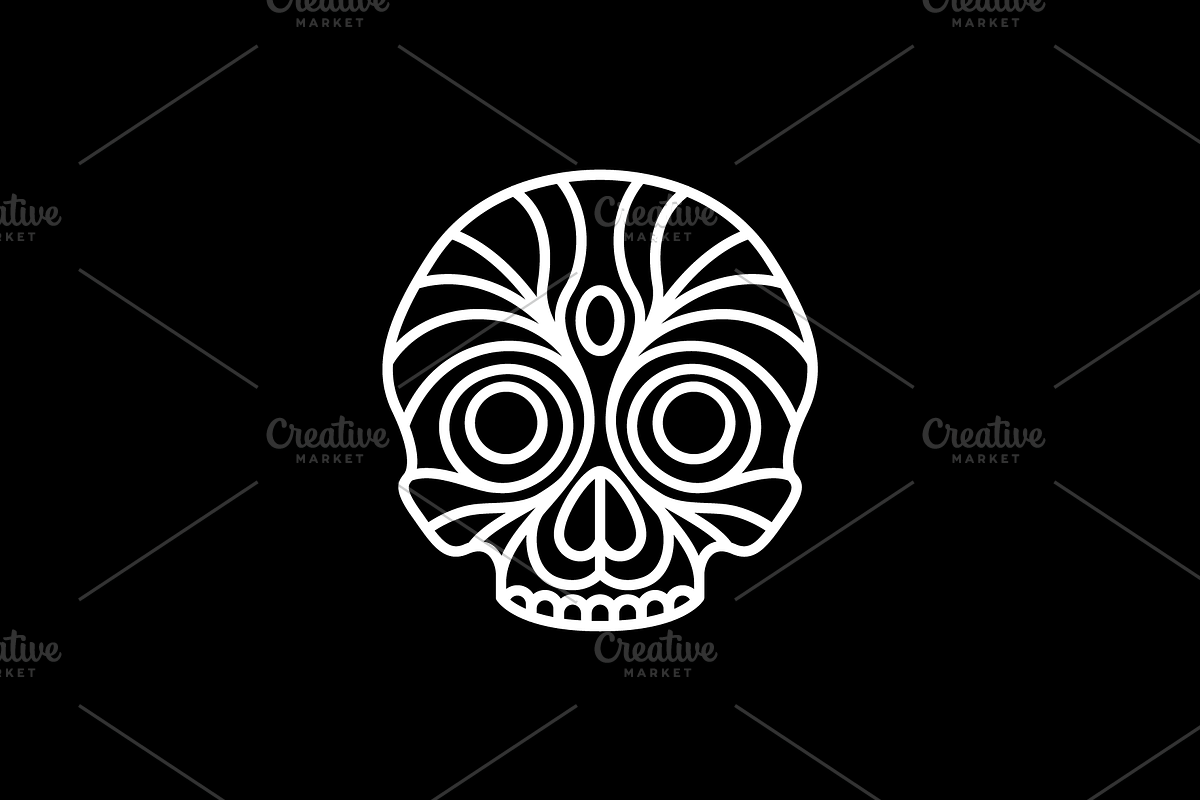 skull line minimal simple logo, a Branding & Logo Template by devastd