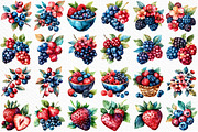Watercolor Berries Clipart, an Illustration by Craft Nest (Thumbnail 6 of 12)