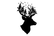 Deer Antler Silhouette Bundle, an Object Illustration by yasushie (Thumbnail 18 of 31)