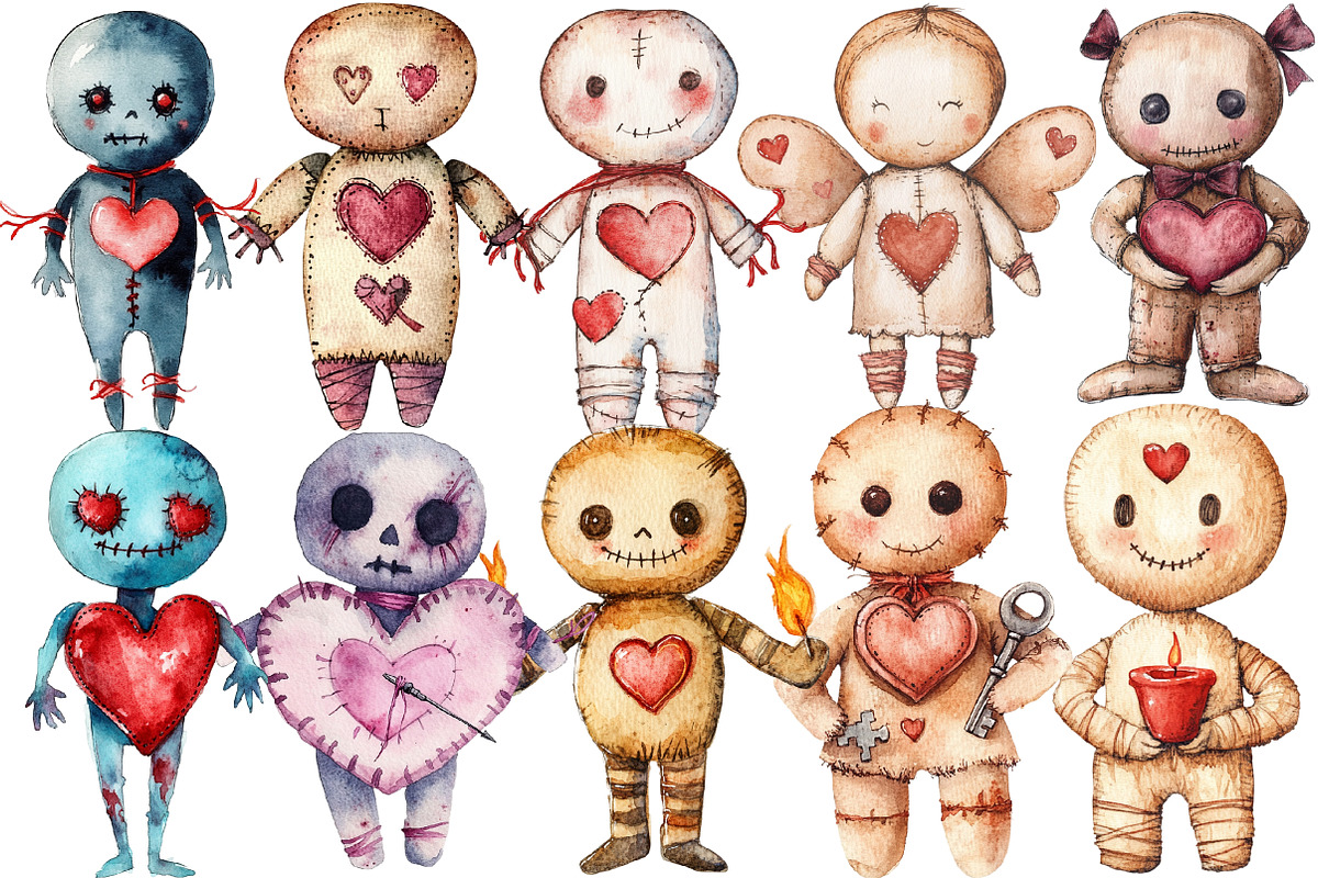 Valentine Voodoo Doll Clipart, an Illustration by Design Market (Photo 3 of 5)