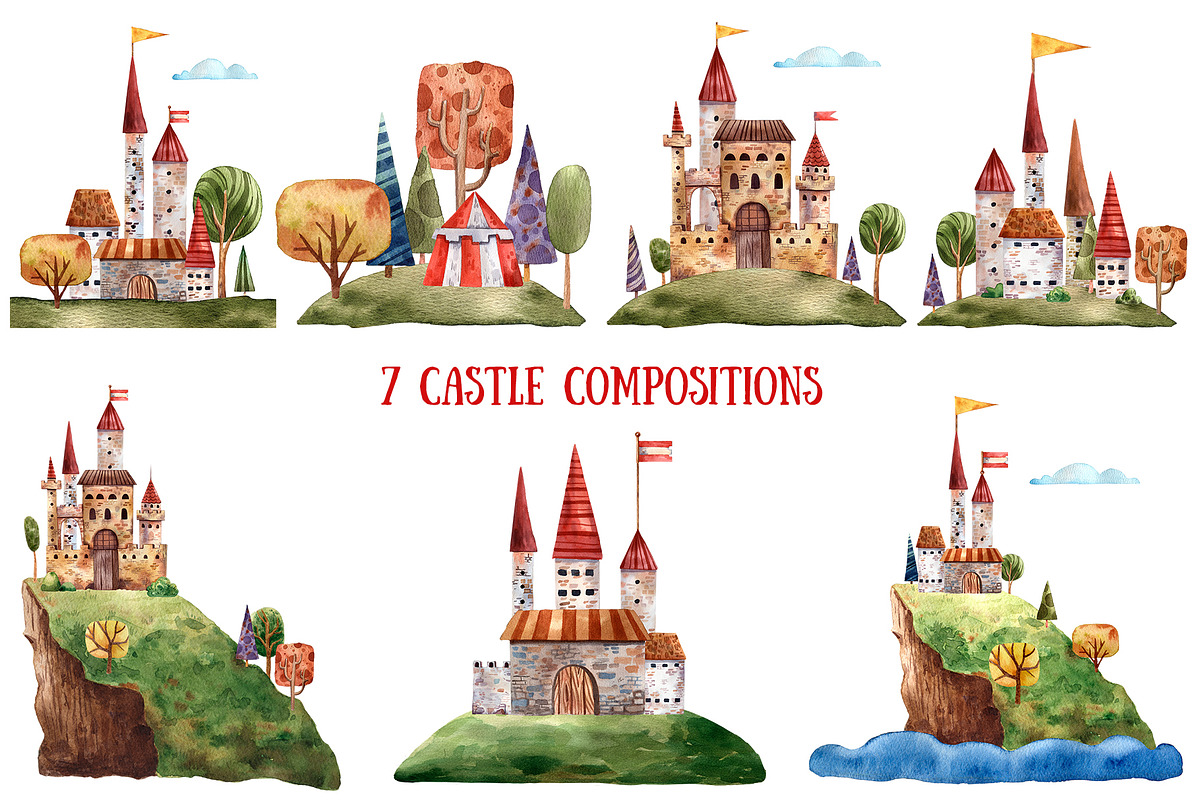 Old Fairy Tale - Watercolor Clip Art, an Animal Illustration by Mashamashastu (Photo 11 of 16)