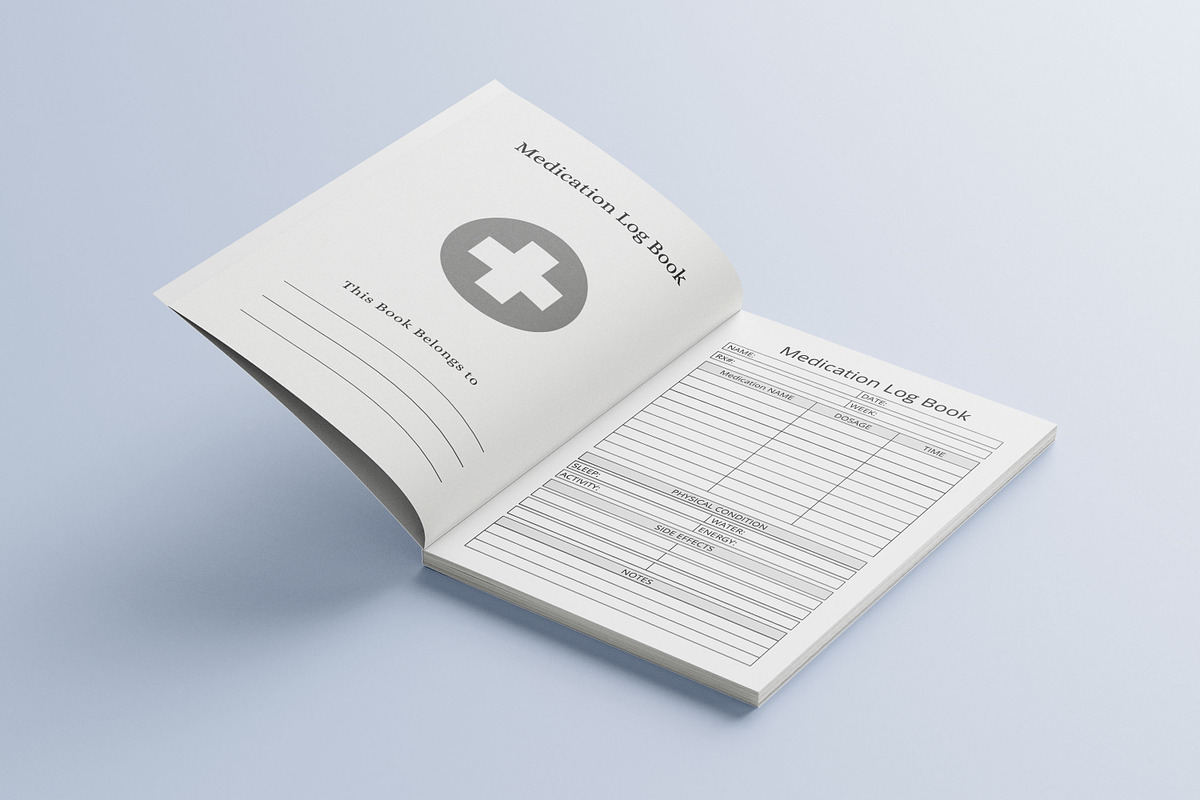 Medication Log Book, a Templates & Theme by Book2bees (Photo 2 of 4)
