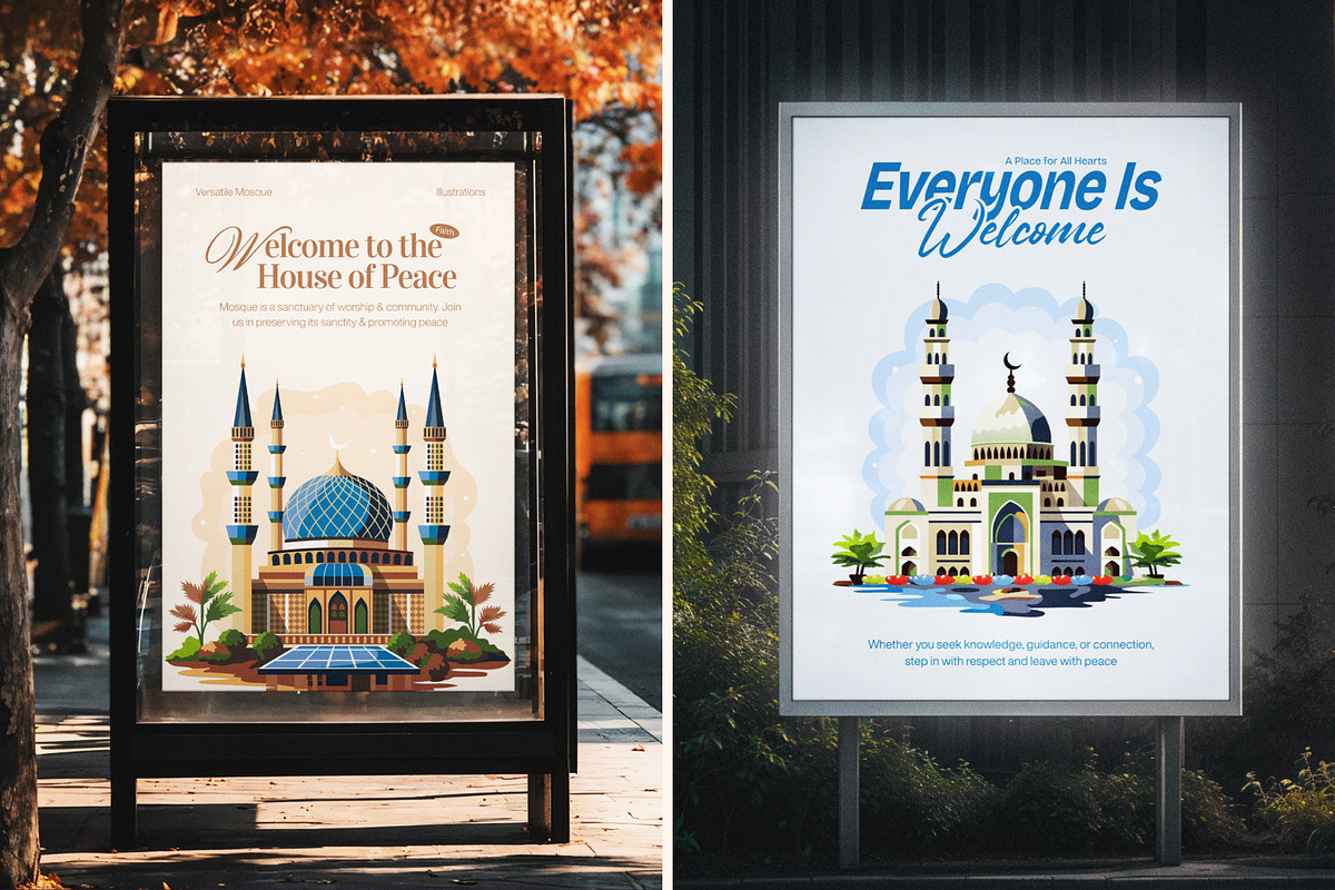 Mosque Illustration Art Set, a Decorative Illustration by Prosymbols (Photo 4 of 10)