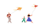 People flying kites set, a Person Illustration by Good Studio (Thumbnail 3 of 4)