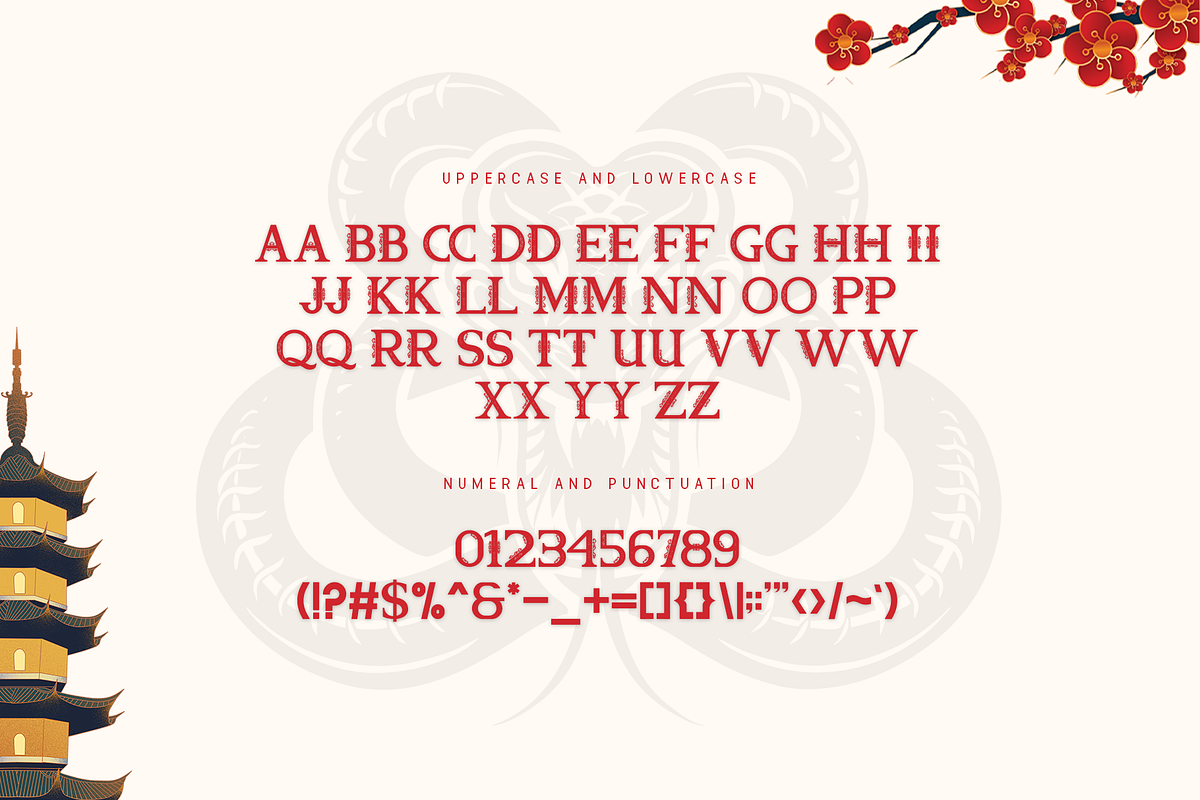 Snake Wood - Modern Chinese New Year, a Serif Font by overlaytemplates (Photo 4 of 5)