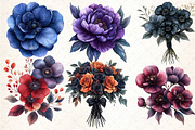 Gothic Flowers Dark Floral Clipart, an Illustration by DreamCafeArt (Thumbnail 4 of 5)