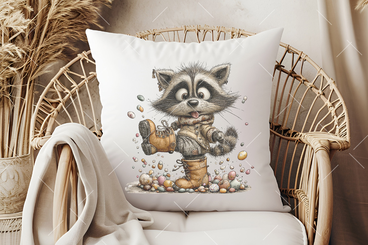 Whimsical Easter Raccoon Clipart, an Illustration by OK Design (Photo 5 of 6)