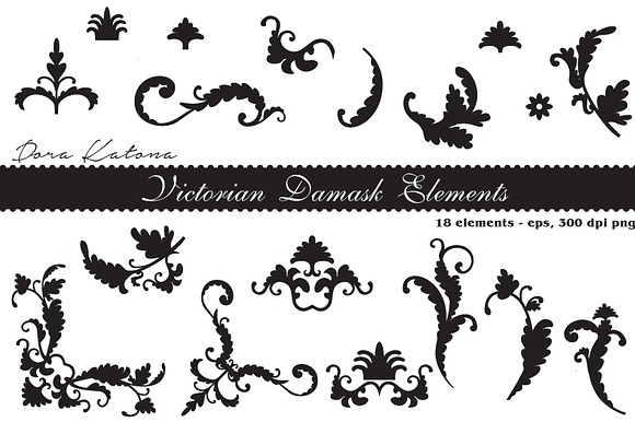 Victorian Damask Elements preview 2