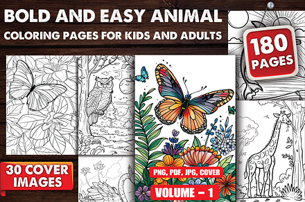 Bold and Easy Animal Coloring pages
