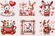 Valentine Cute Bunny Clipart Bundle, a Seasonal Illustration by Craft Nest (Thumbnail 2 of 5)