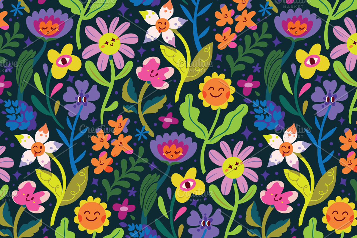 Happy Little Blooms, a Pattern Graphic by PenguinHouse (Photo 4 of 8)