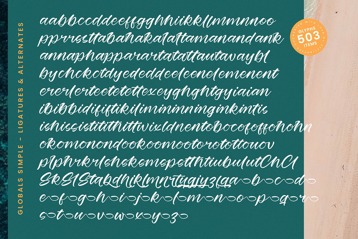 Globals Simple Bold Calligraphy Font, a Script Font by stylishtype.co (Photo 19 of 20)