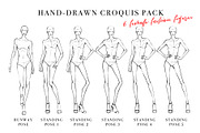 Sale-Hand-Drawn Fashion Croquis Pack, an Illustration by Art by Lin (Thumbnail 1 of 4)