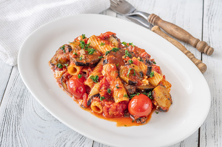 Pasta Alla Norma, a Food & Drink Photo by Alexander Prokopenko
