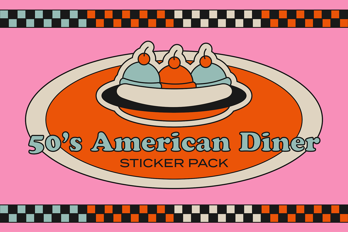 50's American Diner Sticker Pack, an Object Graphic by Creativity Bucketlist (Photo 1 of 3)