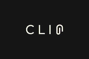 Clip text logo design minimal vector, a Branding & Logo Template by Vectoryzen
