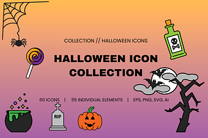 Halloween Line Art Icon Collection