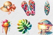 Watercolor Summer Vibe Clipart, an Illustration by Black Bird Studio (Thumbnail 5 of 6)