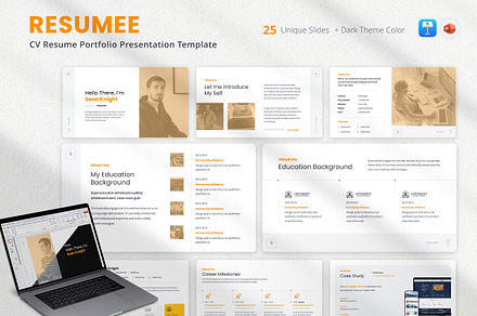 CV Resume Portfolio Presentation, a Presentation Template by UX Dummy