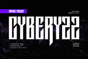 Cyberyzz Futuristic Font, a Sans Serif Font by Maulana Creative (Thumbnail 1 of 7)