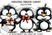 Quirky Christmas Penguin Clipart, an Illustration by OK Design (Thumbnail 1 of 6)