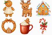 Watercolor Cute Christmas Gingerbrea, an Illustration by Libby Wishes (Thumbnail 8 of 8)