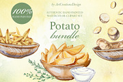Potato Watercolor Clipart Bundle, a Food Illustration by ArtCreationsDesign (Thumbnail 1 of 6)