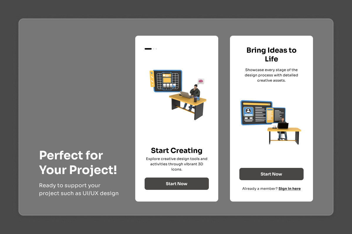 Design Activity 3D Icon Pack, a Work Illustration by twinstd