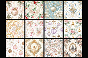 Rococo Christmas Seamless Patterns, a Pattern Graphic by Design Market (Thumbnail 2 of 4)