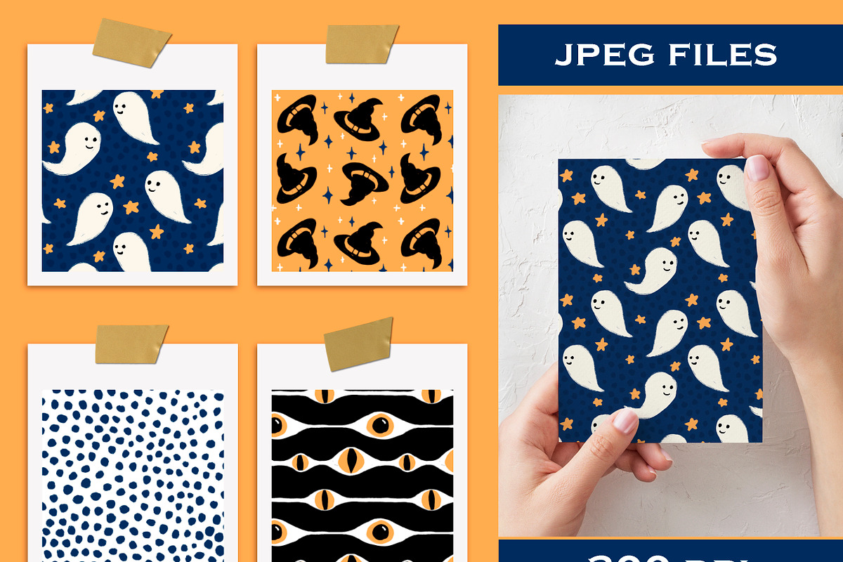 Cute Kawaii Halloween Patterns, a Pattern Graphic by Lagmar Design (Photo 3 of 6)