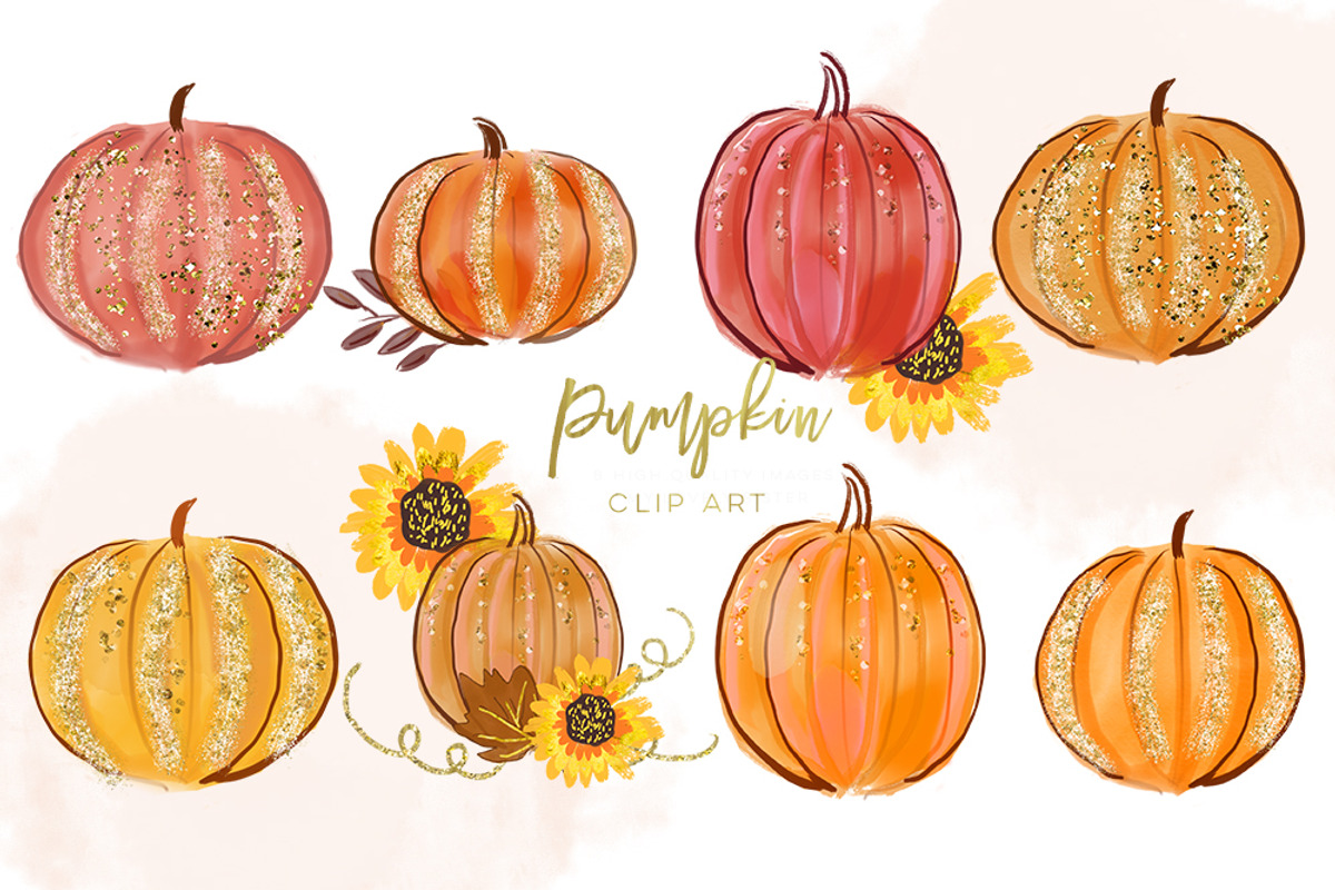 Pumpkins Watercolor Collection, a Decorative Illustration by Sunflower Day Love (Photo 3 of 17)