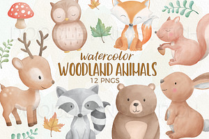 Woodland Animal Watercolor Designs