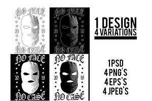 No Face No Case T-Shirt Design