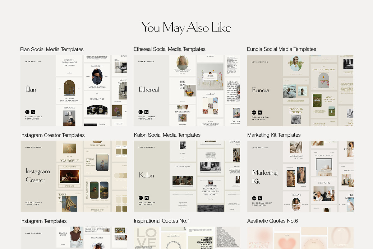 CANVA PS Instagram Templates Posts, a Social Media Template by Love Radiation Studio (Photo 17 of 18)