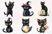 Halloween Whimsical Black Cat Clipar, an Illustration by Dream Creation (Thumbnail 2 of 7)