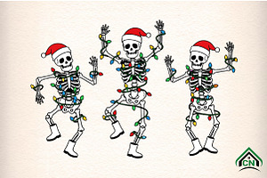 Christmas Dancing Skeleton Png, an Illustration by Craft Nest