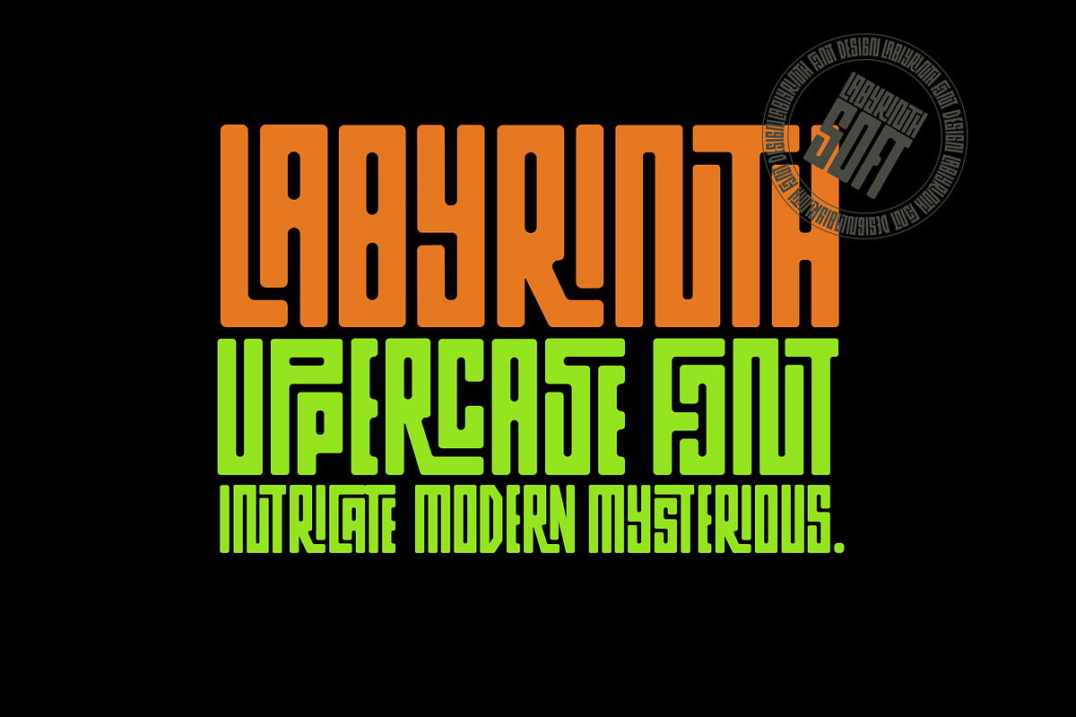 Labyrinth Upper Case Font, a Script Font by akropol (Photo 2 of 4)