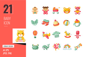 Baby Icon Set, a Solid Icon by shin_std