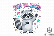 See Ya Soon Funny Raccoon PNG, a Seasonal Illustration by Designking (Thumbnail 1 of 4)