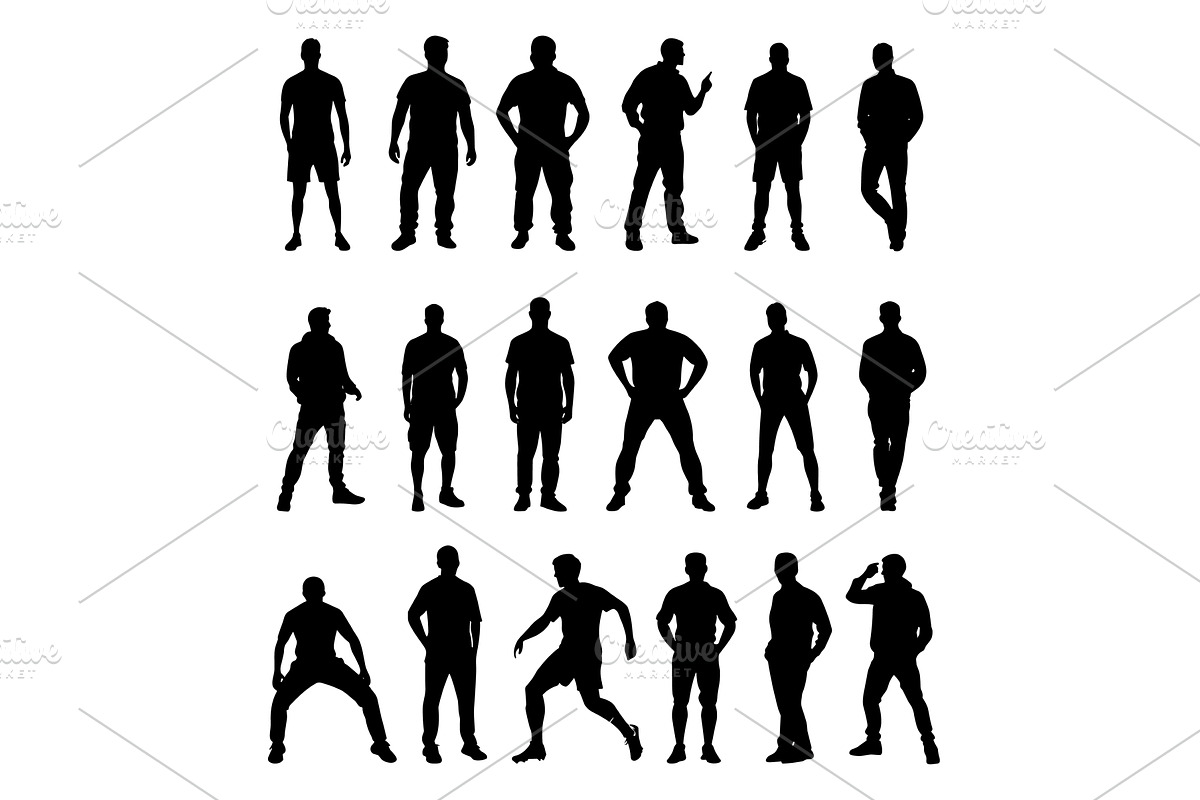 Sport man black silhouettes in, a Person Illustration by Valerie Bodnar